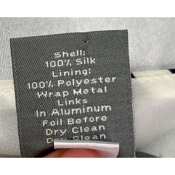 Ann Taylor Silk Midi Dress Fit Flare 4 Navy Blue White Swirl Pattern Sleeveless - Picture 10 of 11